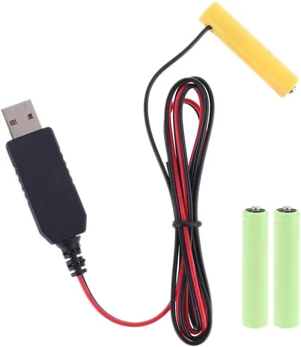 Miniatura 12 de tegongse LR6 AAA Eliminador de Batería 2M Cable de alimentación USB Reemplazar 1-4 pilas AAA - 1.5v/3v/4.5v/6v 2AAA