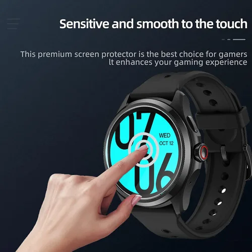 Miniatura 3 de Lamshaw Protector de pantalla compatible con Basznrty Smart Watch, [3 unidades] Película protectora de pantalla de vidrio templado 9H compatible