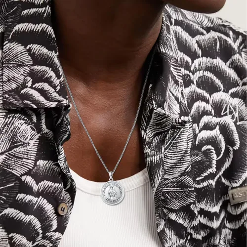 Miniatura 565 de Collar de plata de ley 925 con medalla de San Patrón, colgante de protección católica, amuleto, joyería religiosa para hombres y mujeres