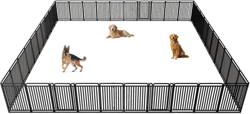 Miniatura 8 de Corralito para perros versión gruesa, vallas de 32 pulgadas para el patio, corral portátil para perros grandes, medianos y pequeños, parque