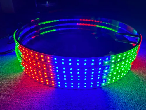Miniatura 4 de Luz de anillo de rueda LED de doble fila de 17.5 pulgadas, 672 leds con señal de giro, bloqueo, freno, función de marcha atrás Bluetooth APP/Control