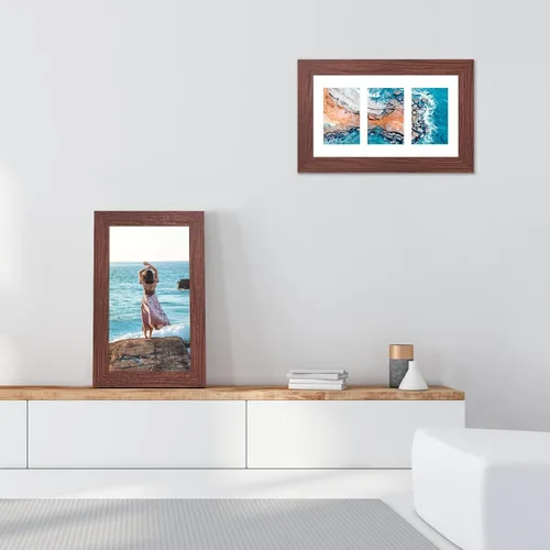 Miniatura 657 de Marcos de Fotos Collage de 13.5X15.5 con 7 Aberturas para Fotos de 4X6, Marco de Fotos Múltiples con Paspartú para Decoración de Pared, Grano