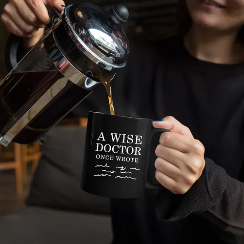 Miniatura 4 de Panvola Una vez un médico sabio escribió Taza de café de cerámica para médico graduado, cirujano, estudiante de medicina, MD, profesional, 11oz