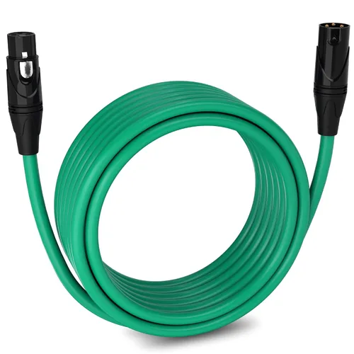 Miniatura 57 de LyxPro Cable de micrófono XLR hembra a macho de ángulo recto de 3 pines de 1.5 pies para altavoces amplificados, interfaz de audio, rendimiento