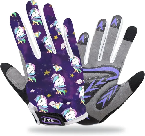 Guantes de bicicleta para niños y niñas, guantes de ciclismo acolchados de gel para niños y niñas, guantes de ciclismo antideslizantes para jóvenes