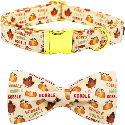 Miniatura 19 de Collar para perros - Rugby con flores Collar para mascotas con lazos para perros Corbatin para mascotas Collar para perros ajustable Collar