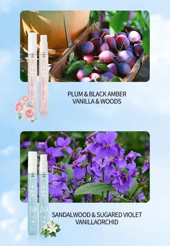 Miniatura 2 de Juego de fragancia en aerosol, 5 perfumes de tamaño de viaje, aromas de larga duración, un mini juego de perfumes con una fragancia floral