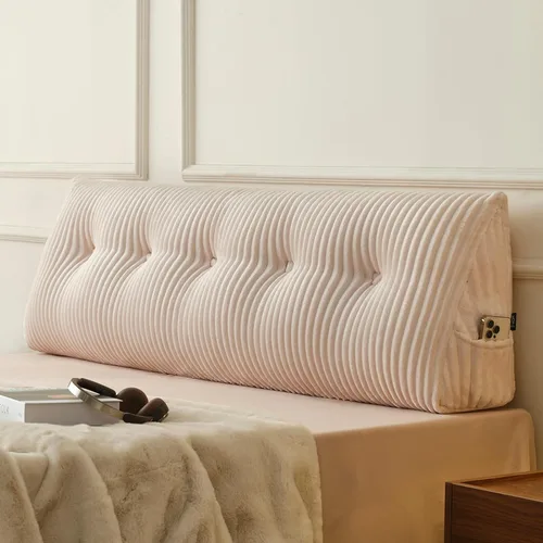 Miniatura 28 de Z-hom Almohada de cuña grande para cabecero, almohada triangular para cabecero tamaño king, almohada de lectura para cama con una almohada enrollada