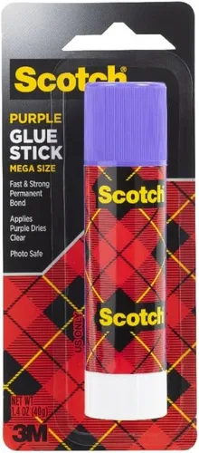 Scotch Mega Pegamento en barra púrpura, 1.4 onzas, libre de ácidos y no tóxico (6108-MEGA)