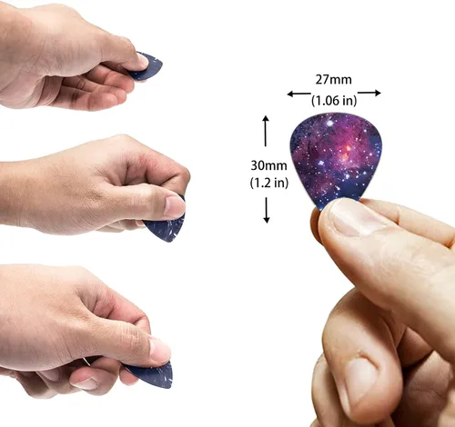 Miniatura 4 de KEIAHUAN Cool Skull - Púas de guitarra – Plectros triángulos clásicos para bajos, guitarras acústicas y eléctricas – Púas pesadas para guitarristas
