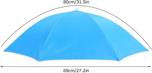 Miniatura 2 de Zerodis Paraguas, sombrero de paraguas para adultos, sombrero plegable para el sol, diadema para día lluvioso y soleado, para pesca al aire libre