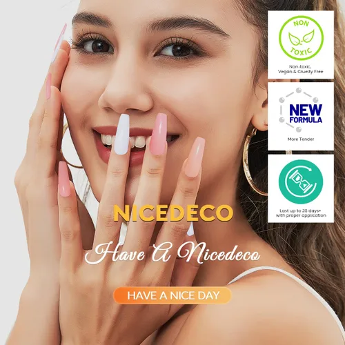 Miniatura 8 de Nicedeco Hema Free Cruelty Free - Esmalte de uñas de gel vegano sin crueldad, 6 unidades de 0.3 fl oz, color nude, rosa, blanco, kit de uñas de gel