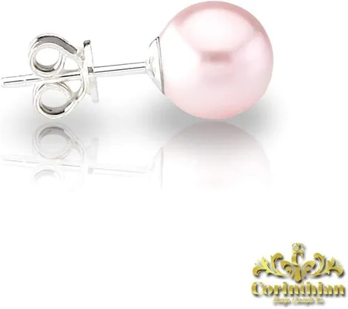 Miniatura 7 de Genuine Fine European Crystal 8mm Round Simulated Pearl S925 Solid Sterling Silver Stud Earrings For Women