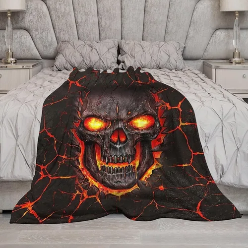 Miniatura 6 de Manta de Calavera Regalos Horribles para Niños y Niñas Mantas de Tiro de Fantasma Manta Suave Manta Cálida de Vellón Franela Mantas de Felpa