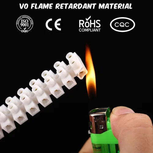 Miniatura 5 de Weewooday Juego de 10 tiras de terminales de 12 posiciones de doble fila de tornillos blancos de 10 a 380 V, bloque de barrera eléctrica