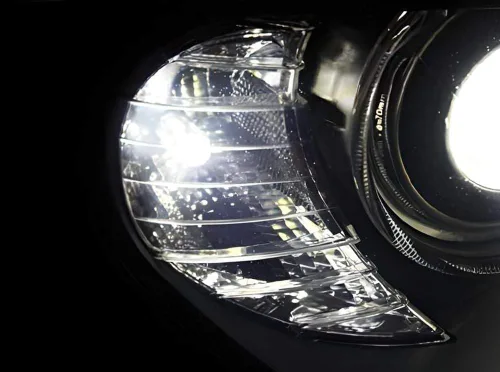 Miniatura 5 de iJDMTOY Bombillas LED de xenón blanco sin errores 21-SMD PY24W 5200s compatibles con luces direccionales delanteras BMW, compatibles con BMW E90/E92