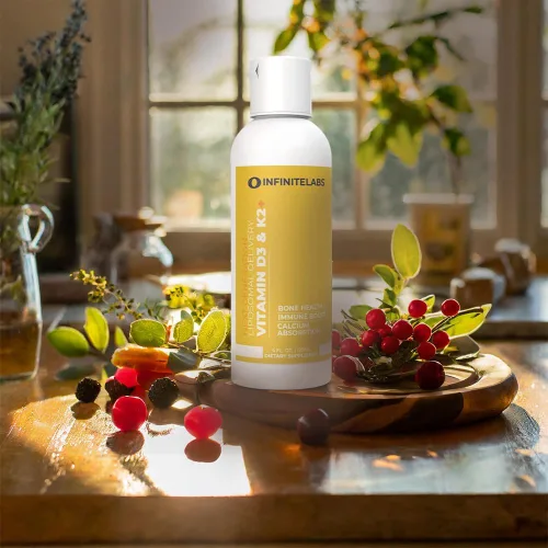 Miniatura 5 de Infinite Labs Vitamina liposomal D3 y K2+ Guardián de huesos y corazón Fórmula de alta absorción para una densidad ósea óptima y apoyo