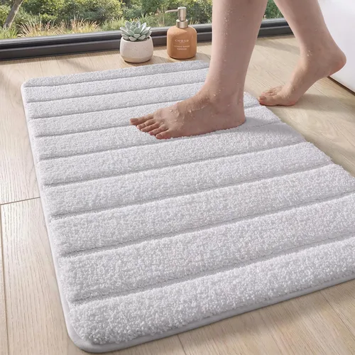 Miniatura 13 de DEXI Tapetes de baño de microfibra absorbente de 17 x 30 pulgadas, secado rápido, lavables con respaldo antideslizante para suelo de ducha