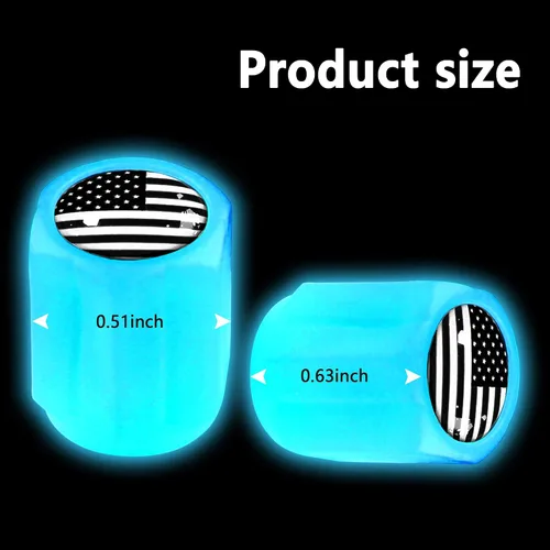 Miniatura 2 de 16 PCS tapones fluorescentes para vástago de válvula de neumático, tapones luminosos para válvula de aire de rueda de automóvil, accesorios