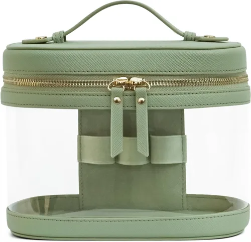 Miniatura 21 de Bolsa de maquillaje transparente Popvibe, estuche de cosméticos de viaje con cremallera, bolsa de aseo transparente con cremallera, organizador Malva