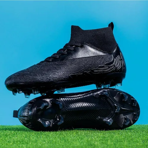 Miniatura 5 de Botas de fútbol para hombre, botas de fútbol para niños, transpirables, absorben los golpes, multiterreno, competición, entrenamiento, fútbol sala