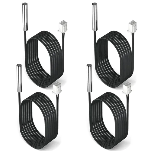 Miniatura 13 de DROK 3 piezas de sonda de sensor de temperatura de 10K, sonda de temperatura impermeable de 1 metro, sonda de temperatura de acero inoxidable 3950