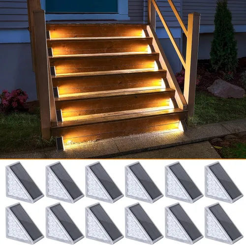Miniatura 23 de NIORSUN Luces solares, impermeabilidad IP67, encendido/apagado automáticos, para escalones exterior, escalera, patio, porche, puerta delante, acera