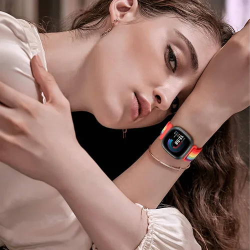 Miniatura 6 de Bcuckood Correa de nailon compatible con Fitbit Sense 2/Fitbit Sense/Fitbit Versa 4/Fitbit Versa 3 Bandas, para mujeres y hombres, correa de nailon