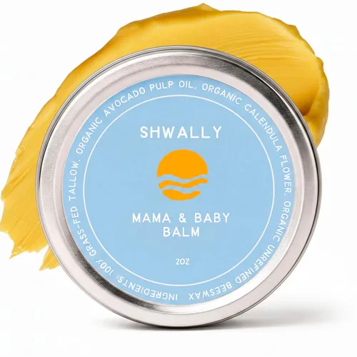 Shwally Botín y bálsamo para pezones Primal, The West Coast Original, 100% sebo alimentado con hierba, flores de caléndula y cera de abeja