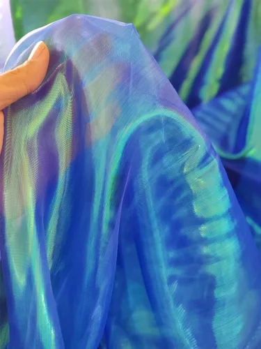 Miniatura 17 de Tela de encaje de organza con gradiente láser arcoíris mágico, tela de gasa holográfica iridescente para vestido de novia, cortina, fondo, fiesta
