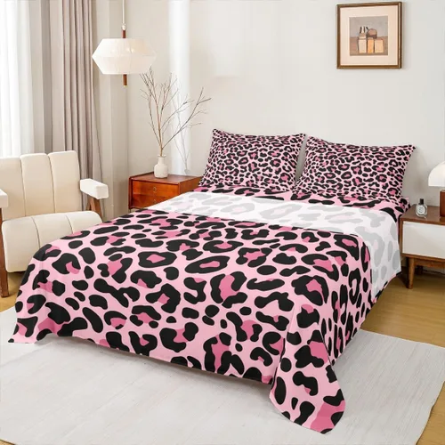 Miniatura 14 de Sábana bajera ajustable de 3 piezas con estampado de leopardo, tamaño individual, juego de ropa de cama de piel de guepardo para niños, bolsillo