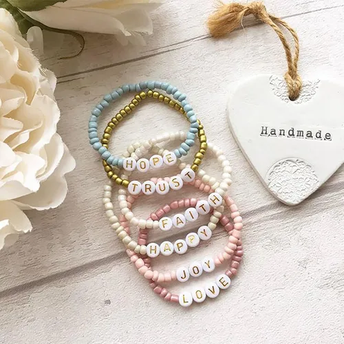 Miniatura 4 de Cuentas de letras acrílicas doradas para pulseras, cuentas redondas, 0.157 x 0.276 pulgadas, 1200 unidades, para kit de fabricación de joyas