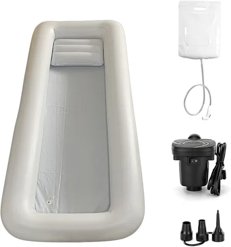 Kit de lavabo inflable para bañera y ducha para ancianos, sistemas inflables de lavabo de PVC con bolsa de agua y bomba de aire eléctrica, bañera en