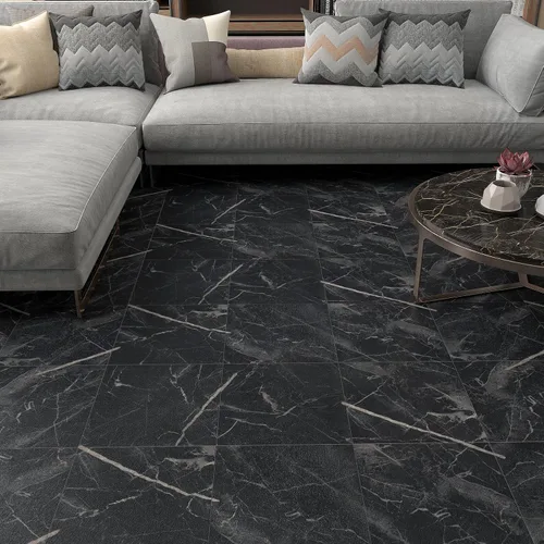 Miniatura 3 de VaryStyle - Azulejos de mármol negro para despegar y pegar, impermeables, de vinilo, para cocina y baño, amigables para inquilinos, adhesivos