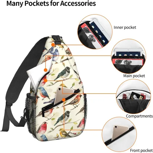 Miniatura 3 de Famame Mochila bandolera para el pecho, bolsa de hombro cruzada, gimnasio, ciclismo, viajes, senderismo, Varios
