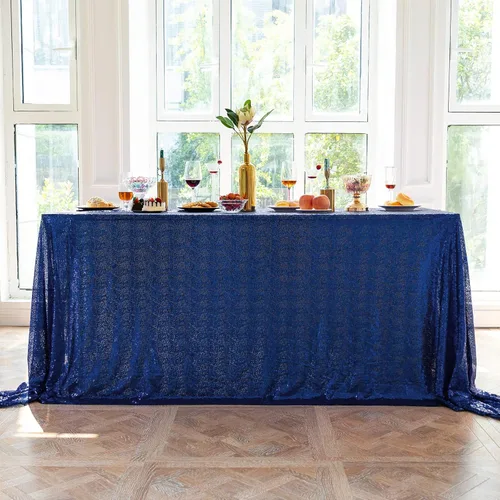 Miniatura 10 de Mantel de lentejuelas de 50 x 50 pulgadas, mantel negro brillante con purpurina brillante y secuencia metálica, para decoración de fiesta