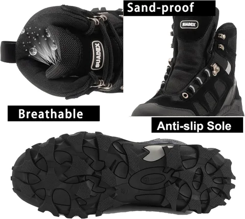 Miniatura 3 de SUADEX Botas con punta de acero para hombres y mujeres, botas de trabajo antideslizantes, botas de seguridad con punta compuesta