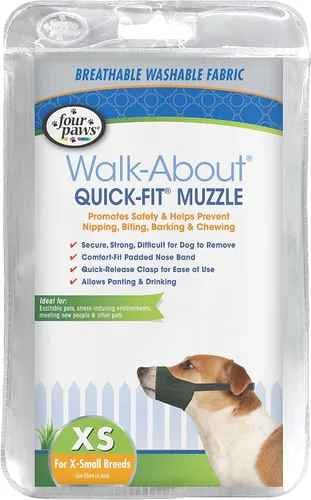 Miniatura 11 de Four Paws Walk-About - Bozal ajustable para perros medianos, de ajuste rápido, lavable y transpirable, color negro, 1 unidad