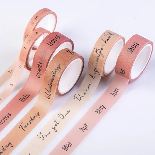 Miniatura 9 de DIVERSEBEE Juego de cinta washi pastel, 5 rollos de cinta decorativa para álbum de recortes, cinta de manualidades, suministros de diario de viñetas