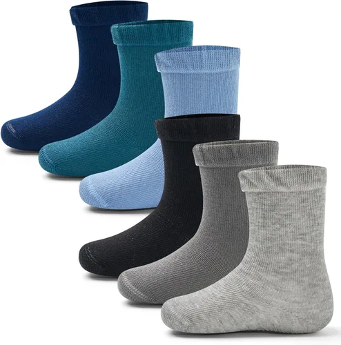 Miniatura 14 de Calcetines de algodón para bebés y niños pequeños con empuñaduras, antideslizantes, 6