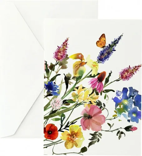 Miniatura 7 de Tarjetas de felicitación de jarrones de jengibre con flores - Juego de 10 tarjetas de nota de 5x7 para todas las ocasiones con sobres. En blanco por