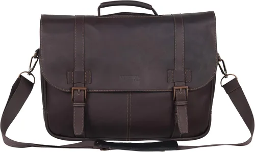Miniatura 2 de Kenneth Cole REACTION Show Business - Bolsa de mensajero de cuero colombiano para portátil de negocios de 16 pulgadas