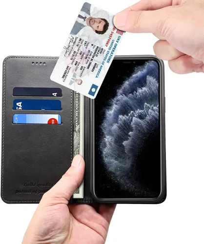 Miniatura 2 de SINIANL Funda compatible con iPhone 13, funda tipo cartera para iPhone 13 con soporte para tarjetas, funda plegable de cuero con función atril