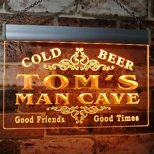Miniatura 13 de ADVPRO Tom's Man Cave Beer Ale Bar Custom Name Letrero de neón blanco 12 x 8.5 pulgadas st4s32-x0154-tm-w
