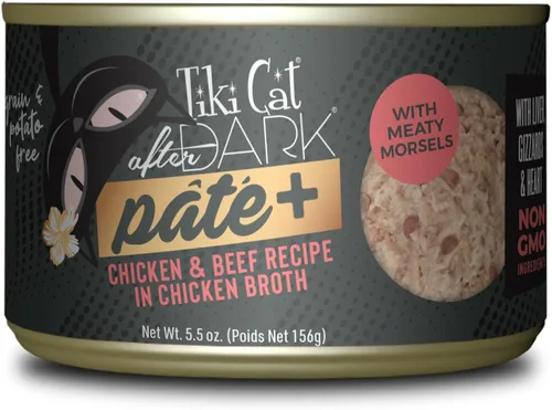 Miniatura 15 de Tiki Cat After Dark Pate+ huevo de pollo y codorniz, latas de 5.5 onzas (paquete de 8)