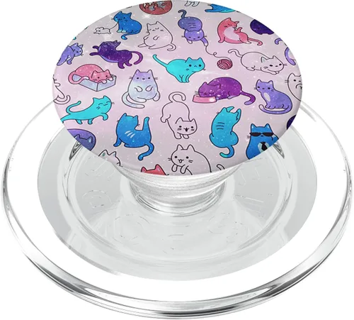 Space Cats - Patrón PopSockets PopSockets PopGrip: agarre intercambiable para teléfonos y tabletas, PopSockets MagSafe PopGrip para iPhone