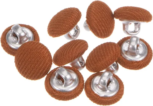 Miniatura 99 de HARFINGTON 10 botones de tela de 24L cubiertos de tela de 0.59 pulgadas, vástago de metal, botones de costura redondos para trajes, blusas de Azul