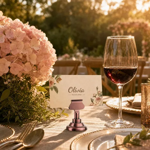 Miniatura 6 de ERYTLLY Paquete de 16 tarjeteros de mesa de 1.7 pulgadas, tarjeteros de acero para bodas, cumpleaños, fotos, notas de notas, restaurantes