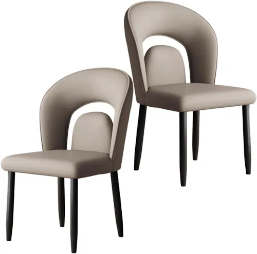 Miniatura 31 de YVYKFZD Leather Dining Chairs, Kitchen Chairs Set with Curved Back, Upholstered Dining Room Chair, Armless Comfy Side Chair, for Living Room