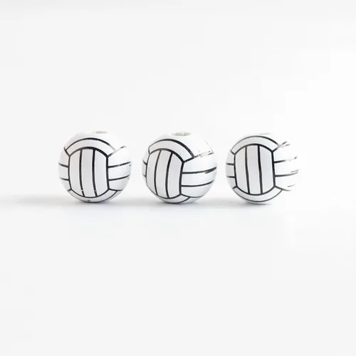Miniatura 7 de 100 cuentas de voleibol de 0.472 in de cuentas deportivas para poni